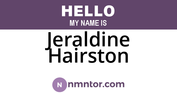 Jeraldine Hairston