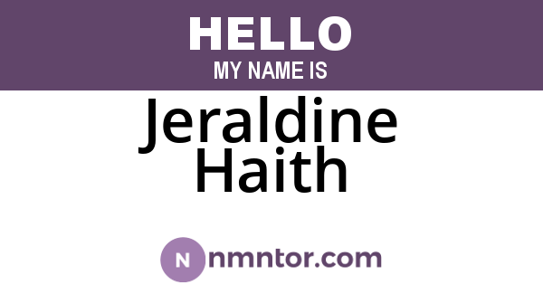 Jeraldine Haith