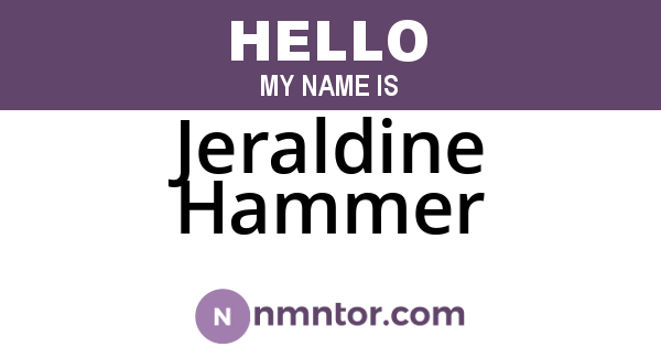 Jeraldine Hammer