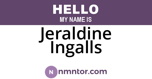 Jeraldine Ingalls