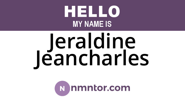 Jeraldine Jeancharles