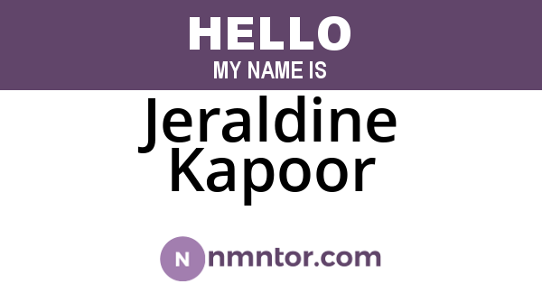 Jeraldine Kapoor