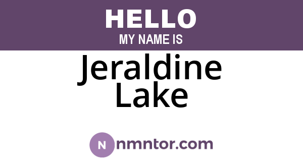 Jeraldine Lake