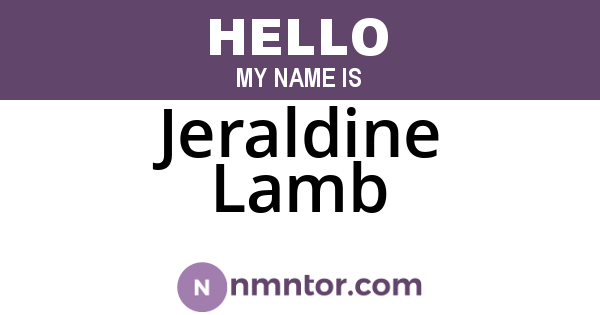 Jeraldine Lamb