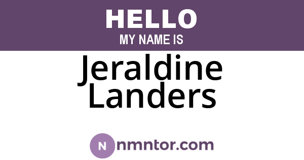 Jeraldine Landers