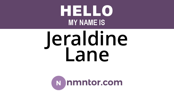 Jeraldine Lane