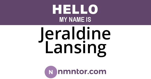 Jeraldine Lansing
