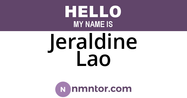 Jeraldine Lao