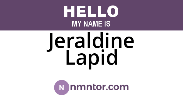 Jeraldine Lapid