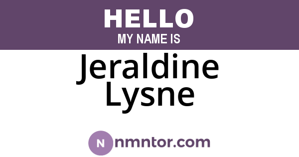 Jeraldine Lysne
