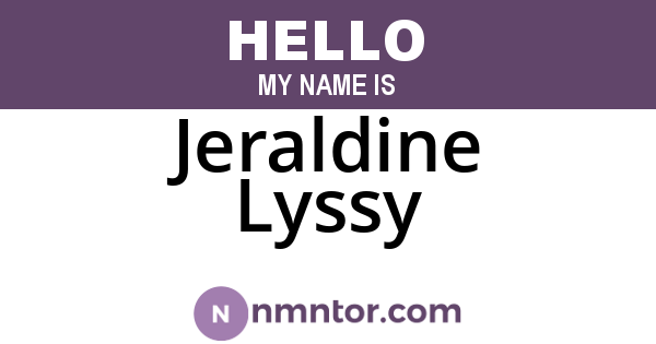 Jeraldine Lyssy