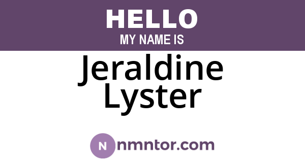 Jeraldine Lyster
