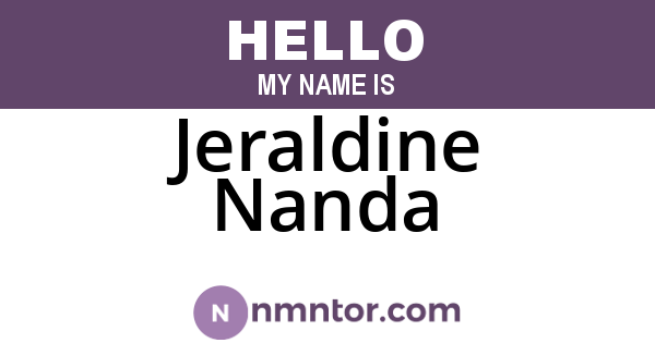 Jeraldine Nanda