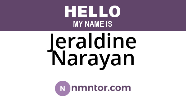 Jeraldine Narayan
