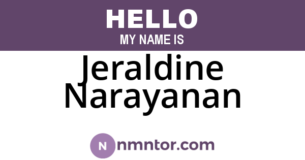 Jeraldine Narayanan
