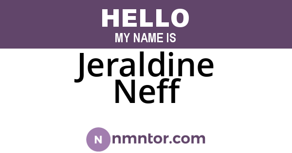 Jeraldine Neff