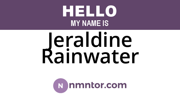 Jeraldine Rainwater