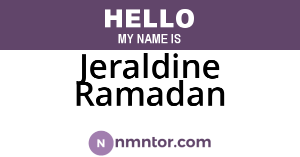 Jeraldine Ramadan