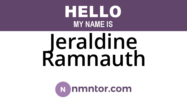 Jeraldine Ramnauth