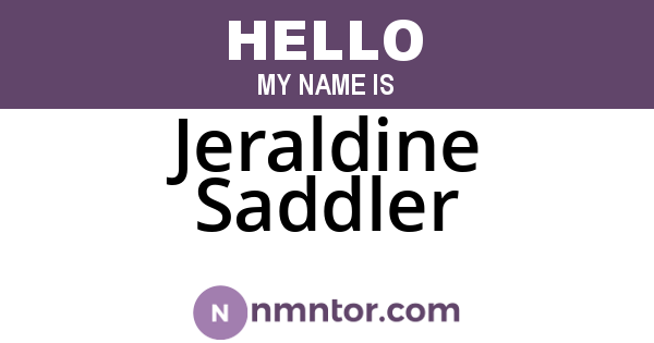 Jeraldine Saddler