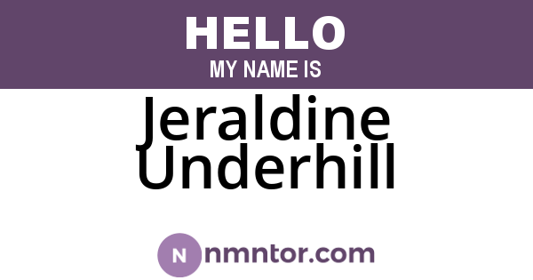 Jeraldine Underhill