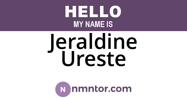 Jeraldine Ureste