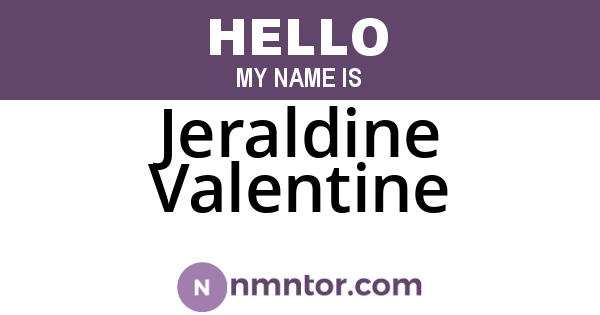 Jeraldine Valentine
