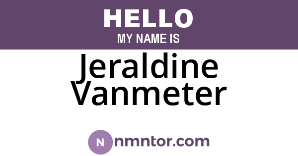 Jeraldine Vanmeter