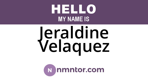 Jeraldine Velaquez