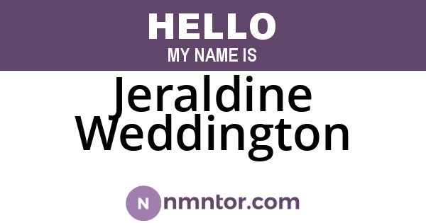 Jeraldine Weddington
