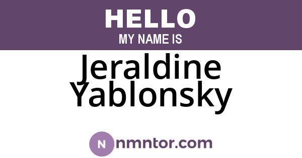 Jeraldine Yablonsky