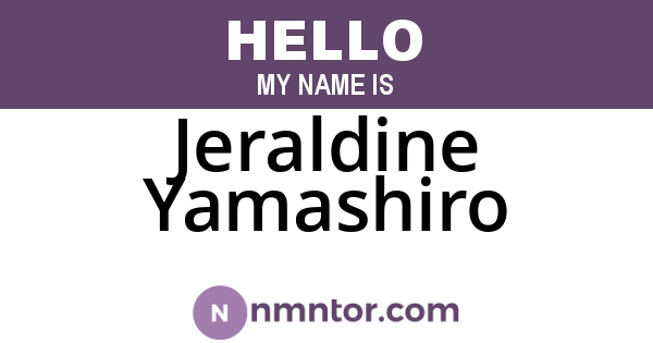 Jeraldine Yamashiro