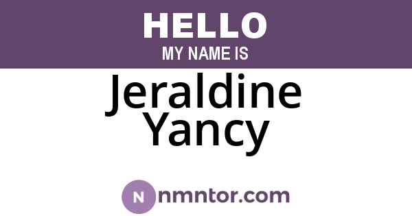 Jeraldine Yancy