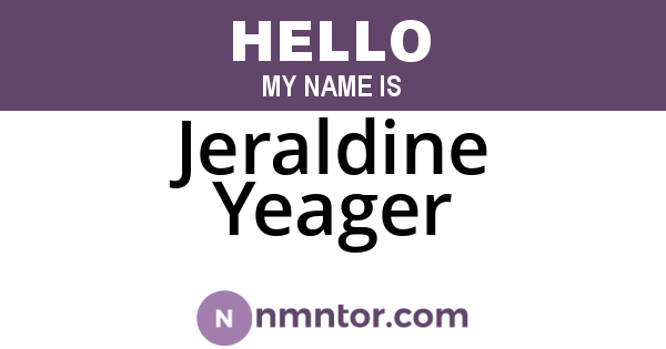 Jeraldine Yeager