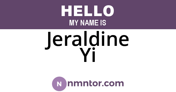Jeraldine Yi