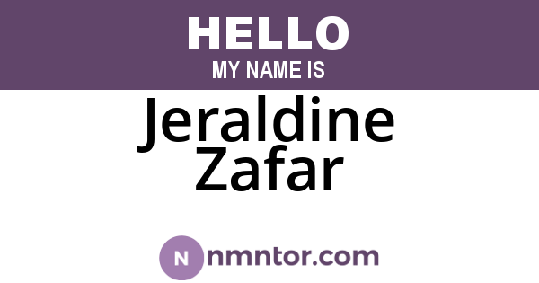 Jeraldine Zafar
