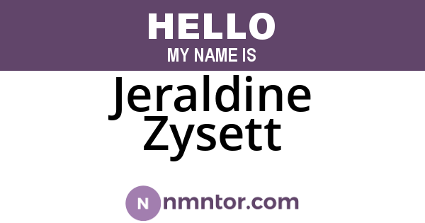 Jeraldine Zysett