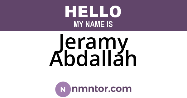 Jeramy Abdallah