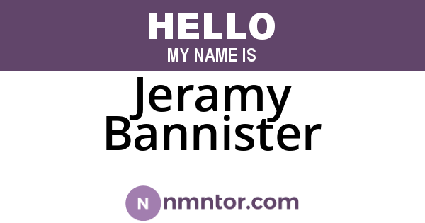 Jeramy Bannister