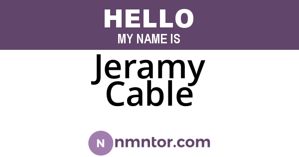 Jeramy Cable