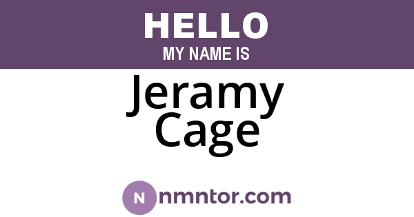 Jeramy Cage