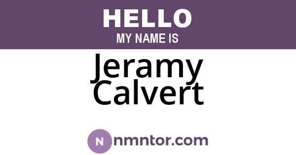 Jeramy Calvert