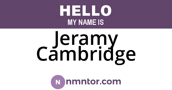 Jeramy Cambridge