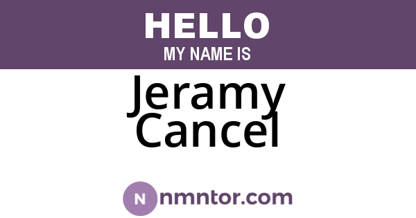 Jeramy Cancel