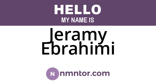 Jeramy Ebrahimi
