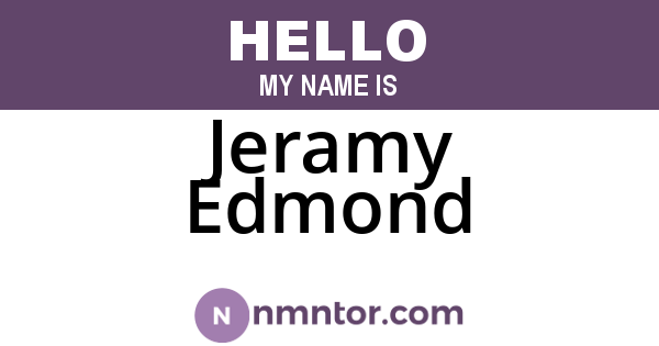 Jeramy Edmond