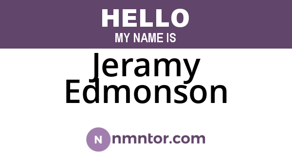 Jeramy Edmonson