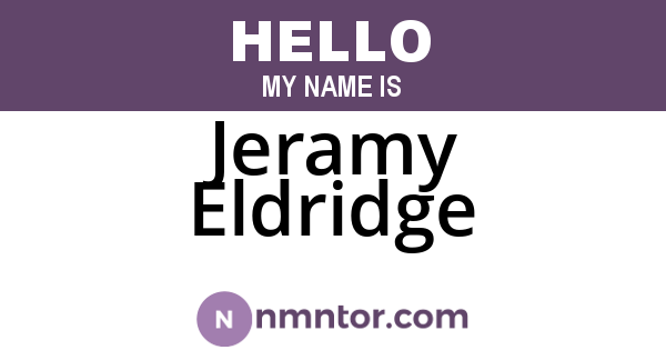Jeramy Eldridge