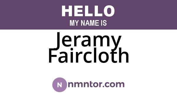 Jeramy Faircloth