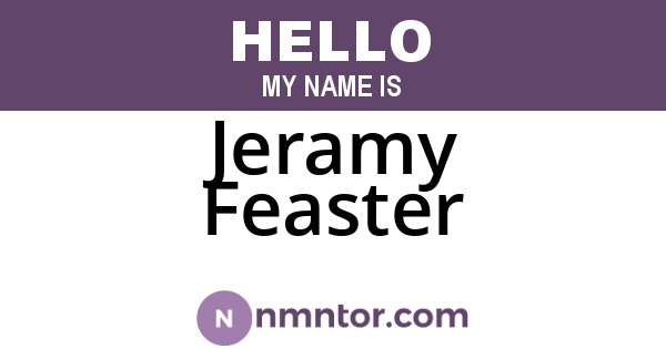 Jeramy Feaster